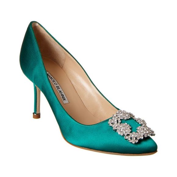 Manolo Blahnik Shoes - Manolo Blahnik Hangisi 70 Satin Pump, Green